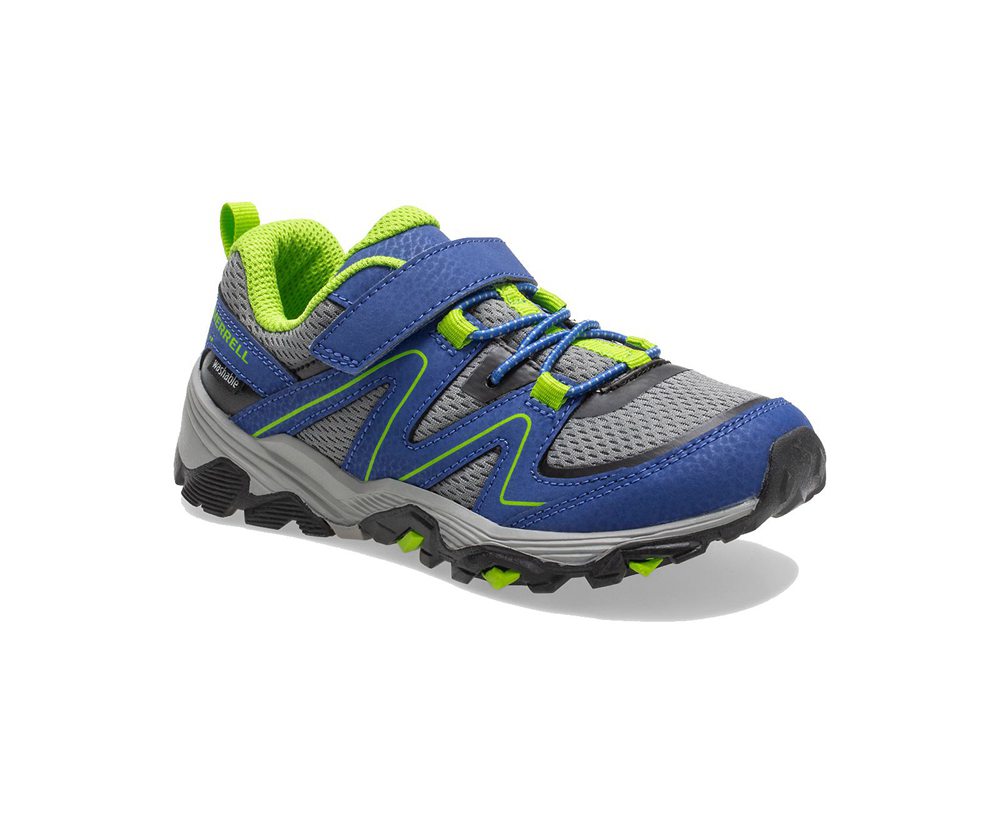 Merrell Hiking Shoes Blue/Green - Trail Quest - Kids 48ONVLBTD